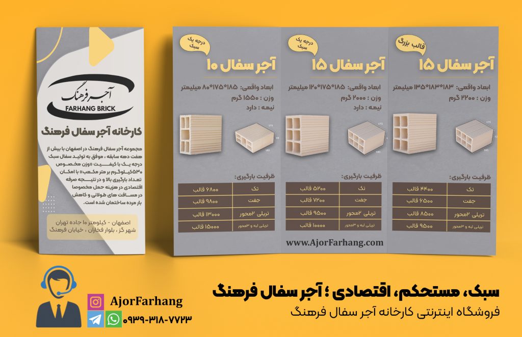 کاتالوگ محصولات کارخانه آجر سفال فرهنگ